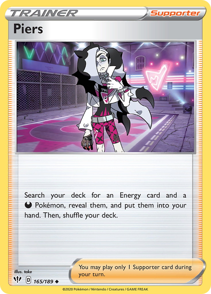 Piers (165/189) [Sword & Shield: Darkness Ablaze] - Card Brawlers | Quebec | Canada | Yu-Gi-Oh!