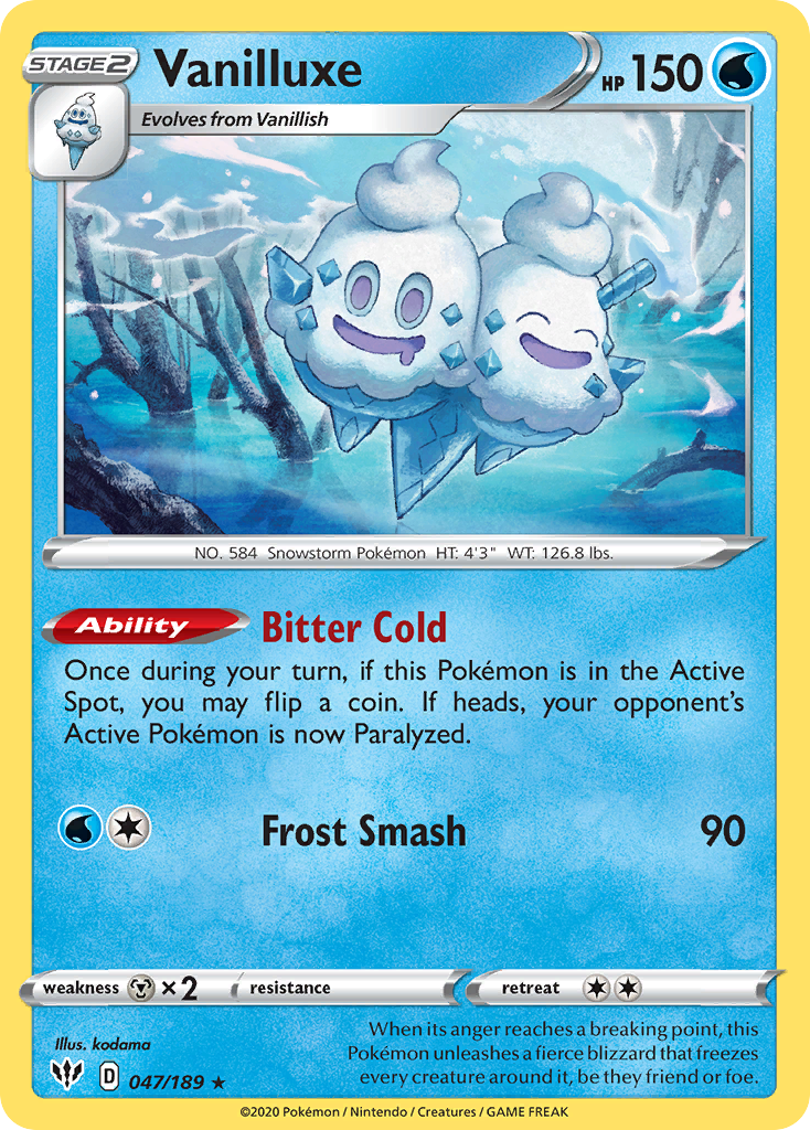 Vanilluxe (047/189) [Sword & Shield: Darkness Ablaze] - Card Brawlers | Quebec | Canada | Yu-Gi-Oh!