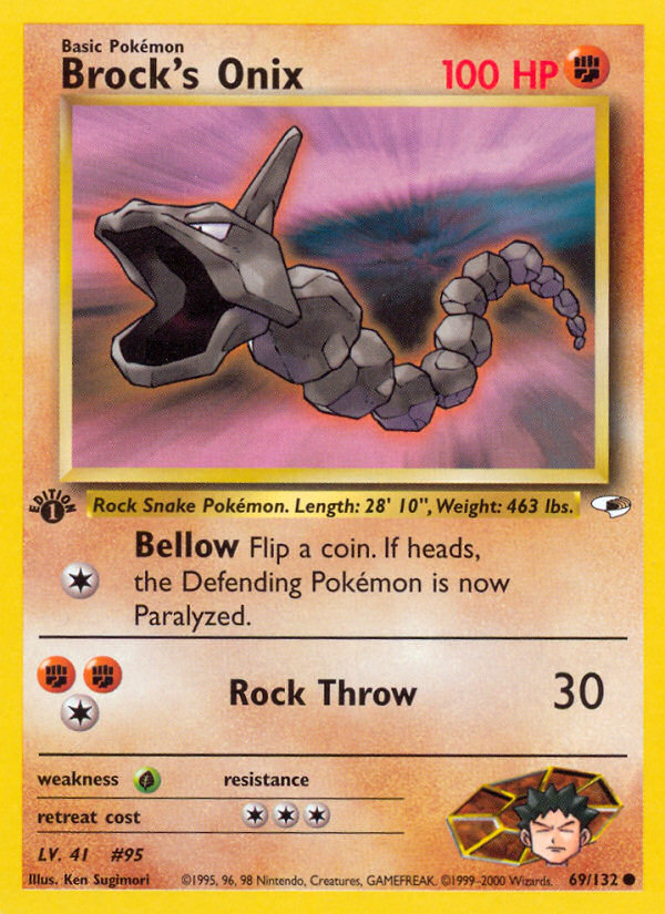 Brock's Onix (69/132) [Gym Heroes 1st Edition] - Card Brawlers | Quebec | Canada | Yu-Gi-Oh!