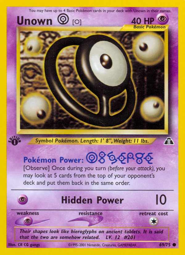 Unown [O] (69/75) [Neo Discovery 1st Edition] - Card Brawlers | Quebec | Canada | Yu-Gi-Oh!