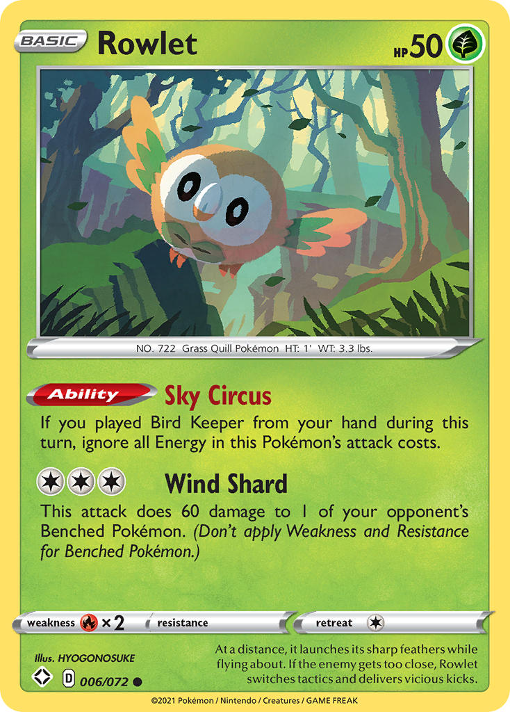 Rowlet (006/072) [Sword & Shield: Shining Fates] - Card Brawlers | Quebec | Canada | Yu-Gi-Oh!