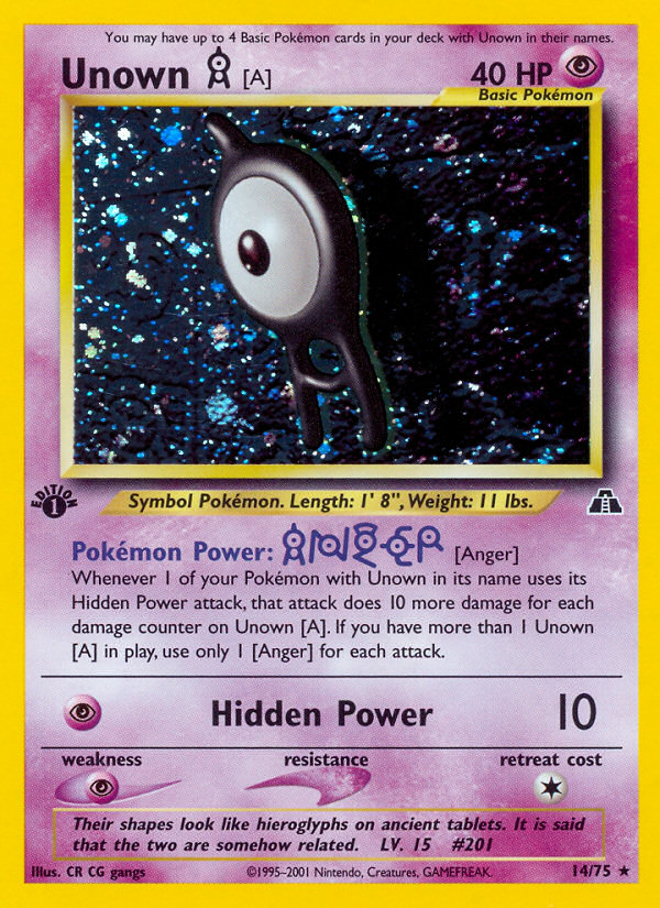 Unown [A] (14/75) [Neo Discovery 1st Edition] - Card Brawlers | Quebec | Canada | Yu-Gi-Oh!