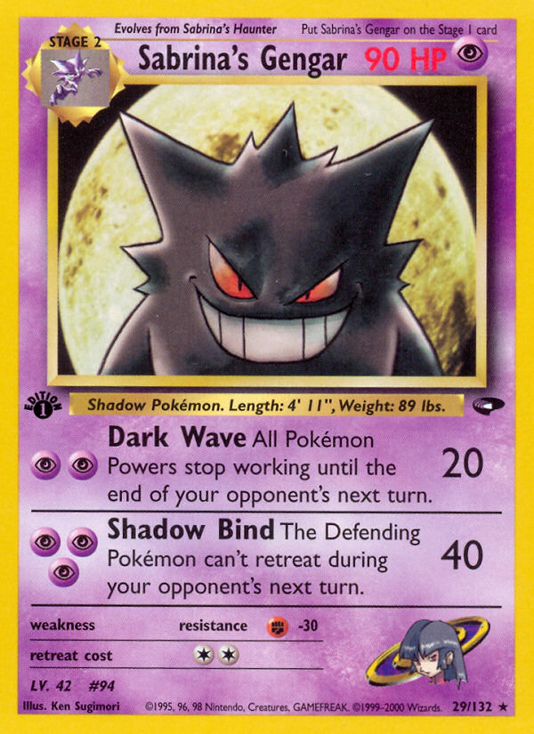 Sabrina's Gengar (29/132) [Gym Challenge 1st Edition] - Card Brawlers | Quebec | Canada | Yu-Gi-Oh!