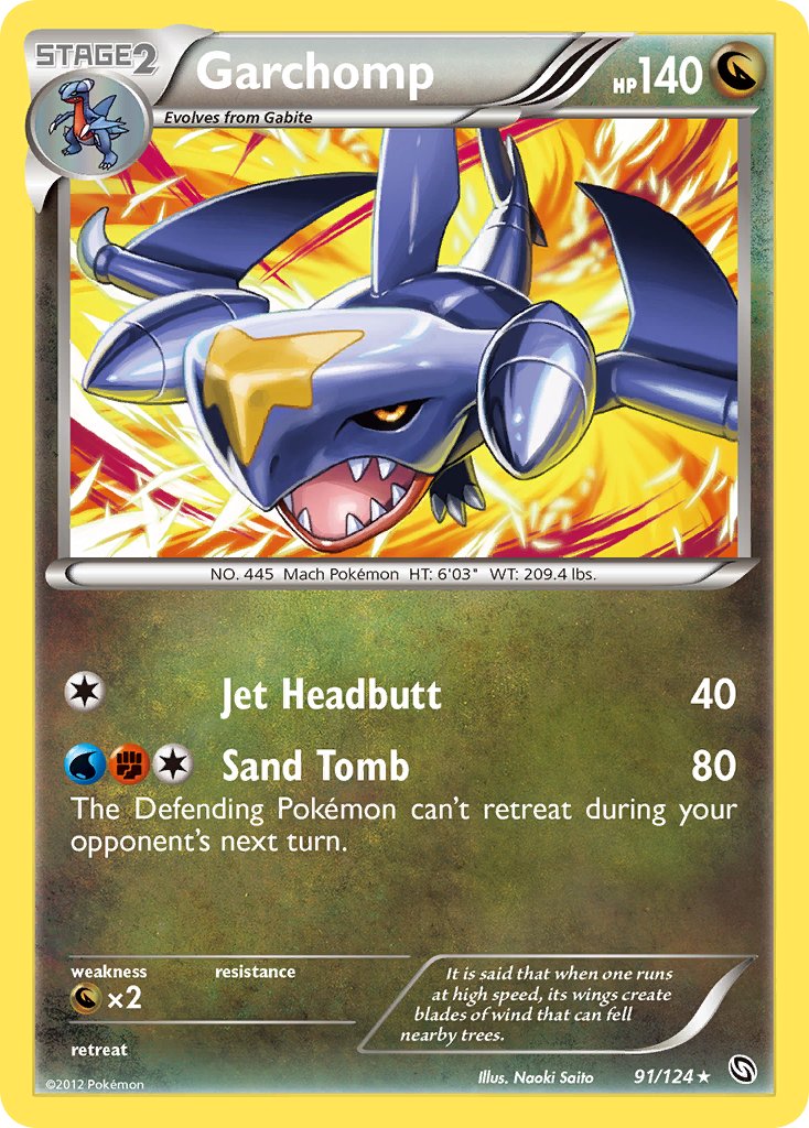 Garchomp (91/124) (Cracked Ice Holo) (Theme Deck Exclusive) [Black & White: Dragons Exalted] - Card Brawlers | Quebec | Canada | Yu-Gi-Oh!