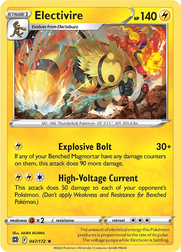 Electivire (047/172) [Sword & Shield: Brilliant Stars] - Card Brawlers | Quebec | Canada | Yu-Gi-Oh!