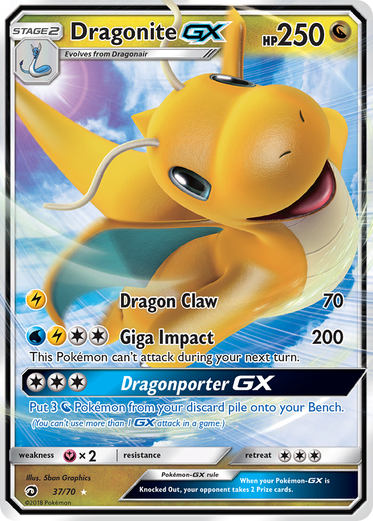 Dragonite GX (37/70) [Sun & Moon: Dragon Majesty] - Card Brawlers | Quebec | Canada | Yu-Gi-Oh!