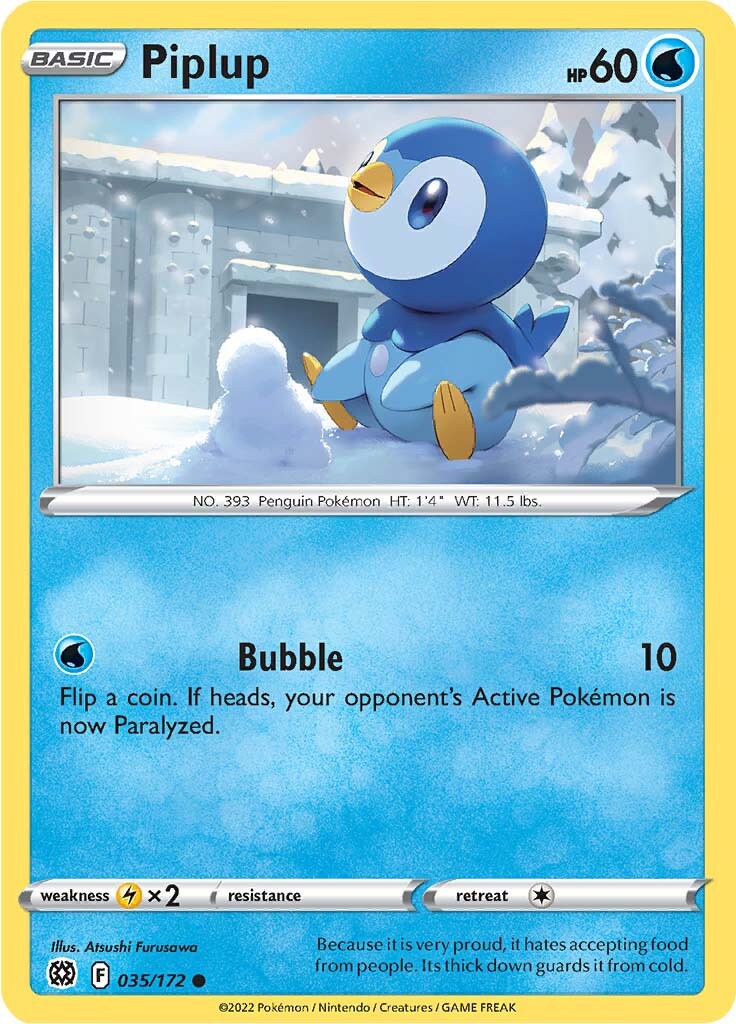 Piplup (035/172) [Sword & Shield: Brilliant Stars] - Card Brawlers | Quebec | Canada | Yu-Gi-Oh!