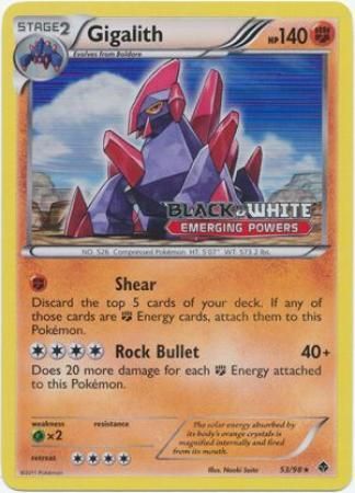 Gigalith (53/98) (Prerelease Promo) [Black & White: Black Star Promos] - Card Brawlers | Quebec | Canada | Yu-Gi-Oh!