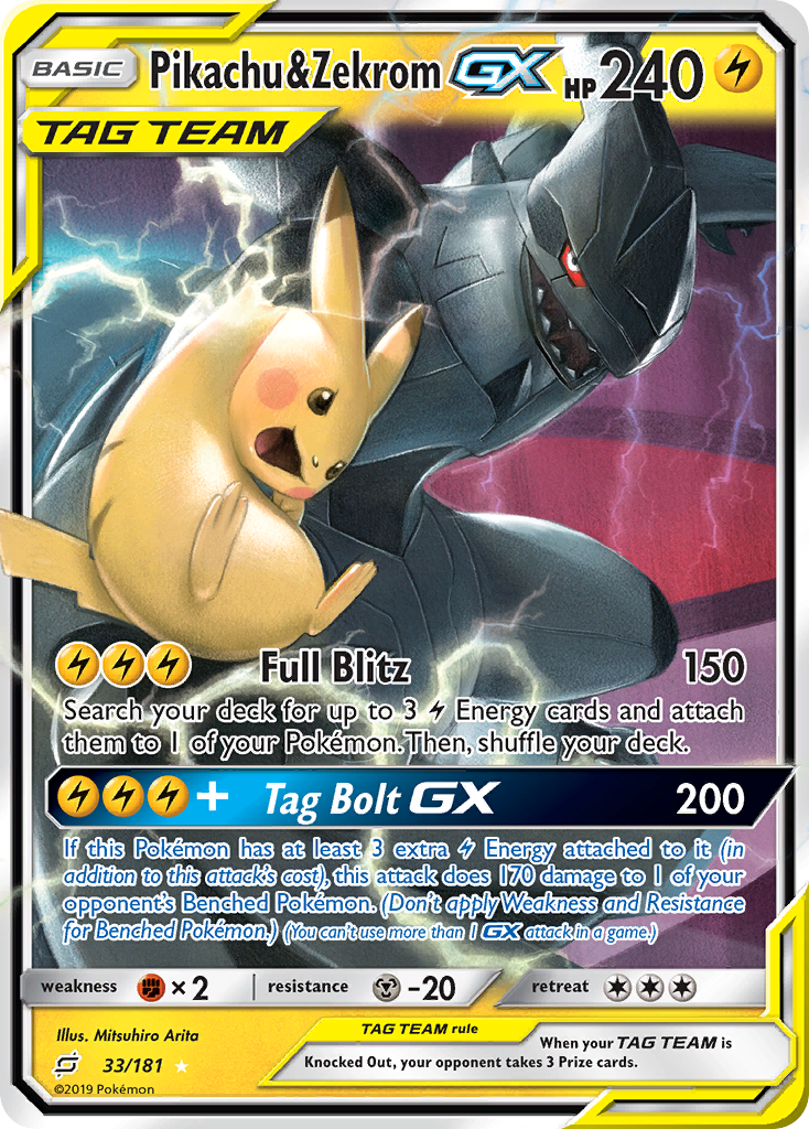 Pikachu & Zekrom GX (33/181) [Sun & Moon: Team Up] - Card Brawlers | Quebec | Canada | Yu-Gi-Oh!