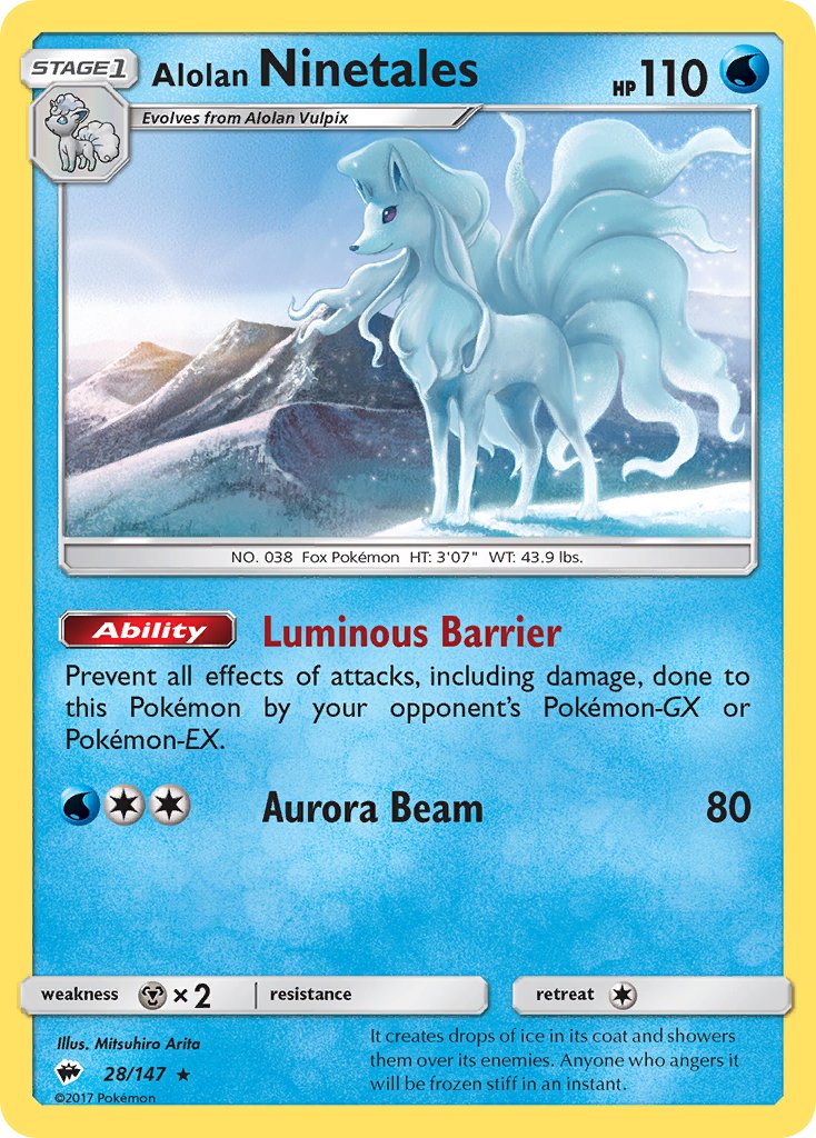Alolan Ninetales (28/147) (Cracked Ice Holo) (Theme Deck Exclusive) [Sun & Moon: Burning Shadows] - Card Brawlers | Quebec | Canada | Yu-Gi-Oh!