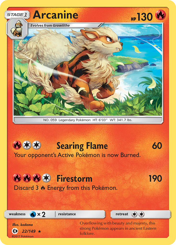 Arcanine (22/149) [Sun & Moon: Base Set] - Card Brawlers | Quebec | Canada | Yu-Gi-Oh!