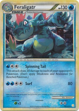 Feraligatr (20/123) (Cracked Ice Holo) [HeartGold & SoulSilver: Base Set] - Card Brawlers | Quebec | Canada | Yu-Gi-Oh!