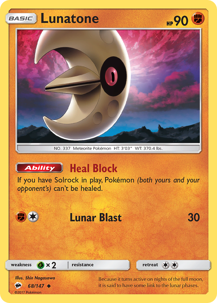Lunatone (68/147) [Sun & Moon: Burning Shadows] - Card Brawlers | Quebec | Canada | Yu-Gi-Oh!
