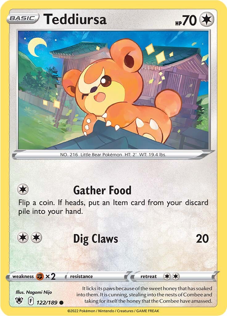 Teddiursa (122/189) [Sword & Shield: Astral Radiance] - Card Brawlers | Quebec | Canada | Yu-Gi-Oh!
