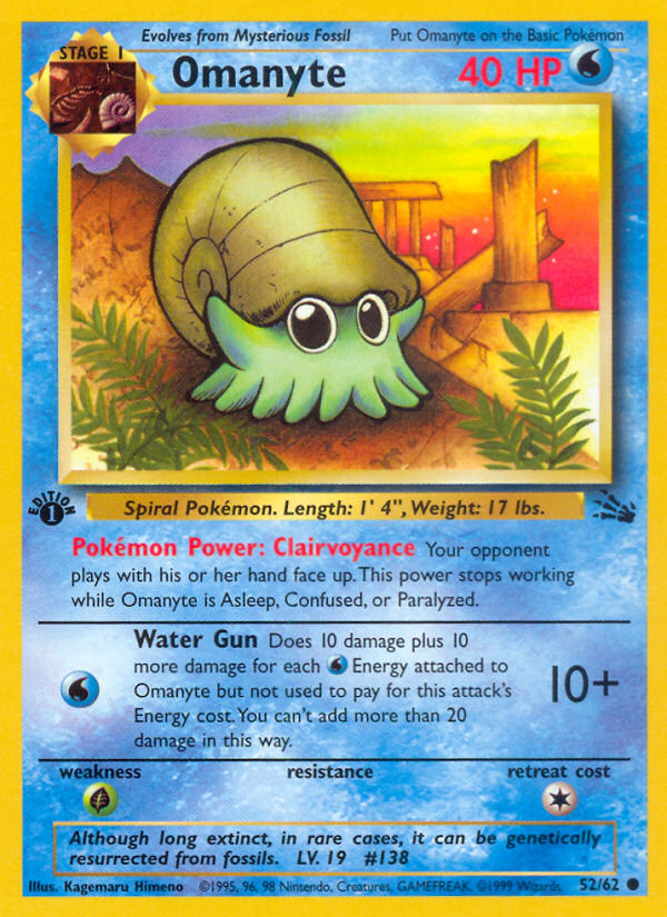 Omanyte (52/62) [Fossil 1st Edition] - Card Brawlers | Quebec | Canada | Yu-Gi-Oh!