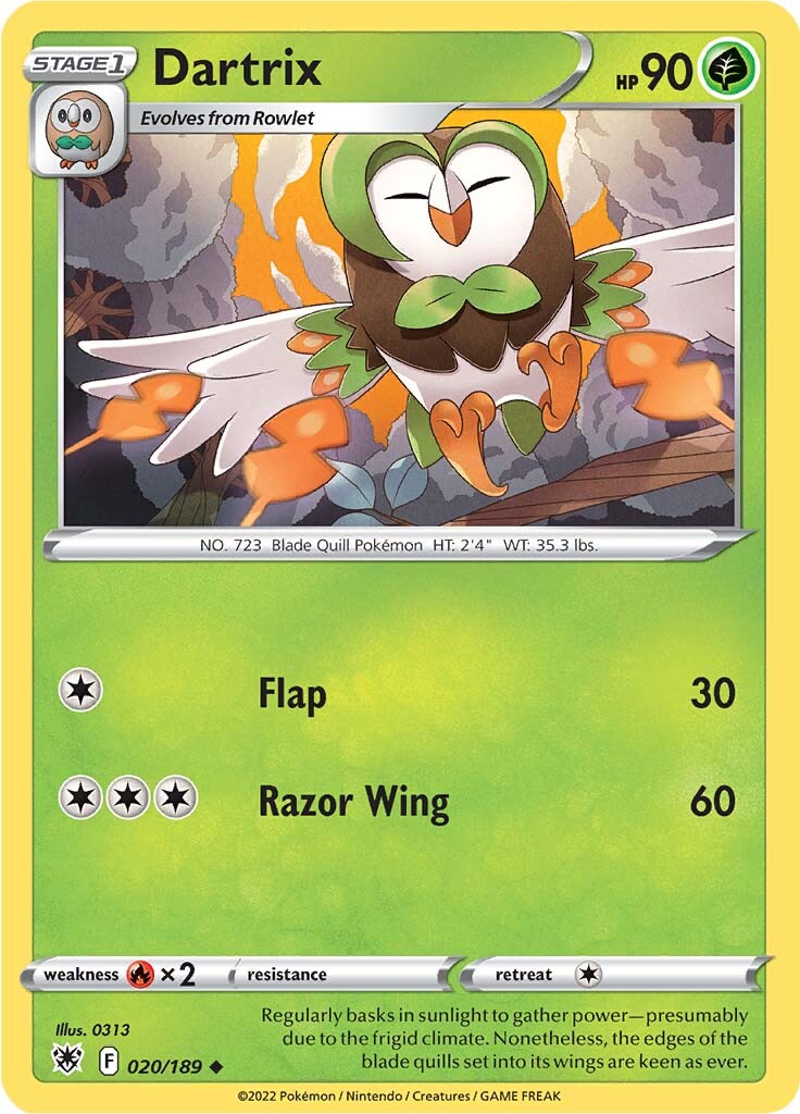 Dartrix (020/189) [Sword & Shield: Astral Radiance] - Card Brawlers | Quebec | Canada | Yu-Gi-Oh!