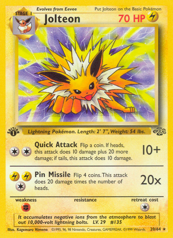Jolteon (20/64) [Jungle 1st Edition] - Card Brawlers | Quebec | Canada | Yu-Gi-Oh!