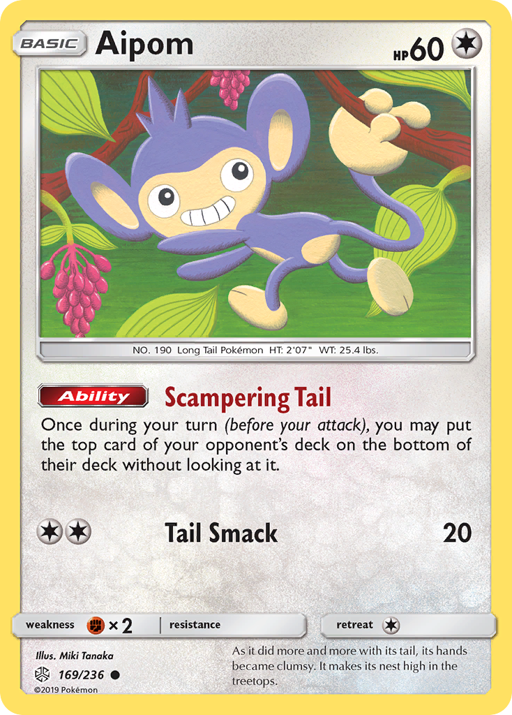 Aipom (169/236) [Sun & Moon: Cosmic Eclipse] - Card Brawlers | Quebec | Canada | Yu-Gi-Oh!
