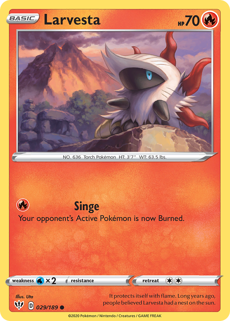 Larvesta (029/189) [Sword & Shield: Darkness Ablaze] - Card Brawlers | Quebec | Canada | Yu-Gi-Oh!