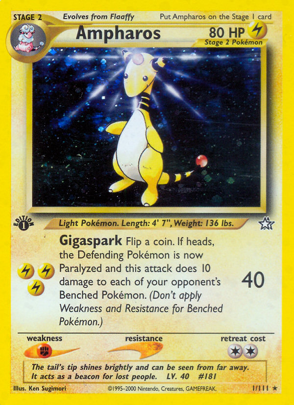 Ampharos (1/111) [Neo Genesis 1st Edition] - Card Brawlers | Quebec | Canada | Yu-Gi-Oh!