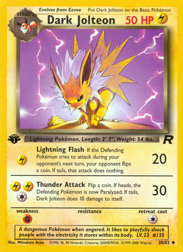 Dark Jolteon (38/82) [Team Rocket 1st Edition] - Card Brawlers | Quebec | Canada | Yu-Gi-Oh!